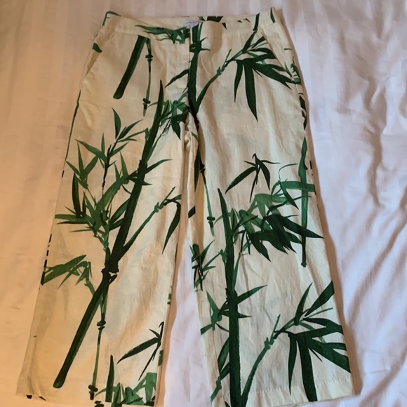 Carolina Belle Montreal Cream bamboo  linen/cotton wide leg cropped pants EUC - Picture 6 of 6